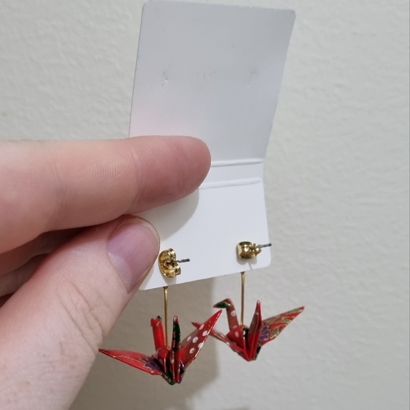 Japanese hair tie and origami earrings - Picture 3 of 6